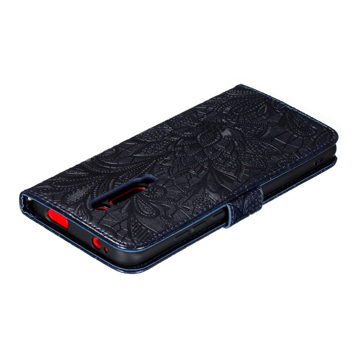 Portefeuille En Cuir De Texture De Dentelle De Texture De Dentelle De La Coquille Pour Xiaomi Redmi K20 / Mi 9T / K20 Pro / Mi 9T Pro - Bleu Foncé-9
