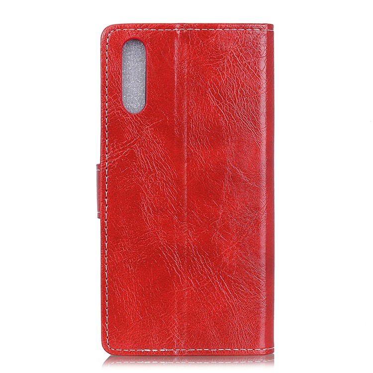 Crazy Horse Skin Vintage Leather Wallet Stand Casing Cover for Xiaomi Mi CC9e / Mi A3 - Red-2