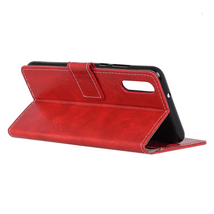 Crazy Horse Skin Vintage Leather Wallet Stand Casing Cover for Xiaomi Mi CC9e / Mi A3 - Red-3