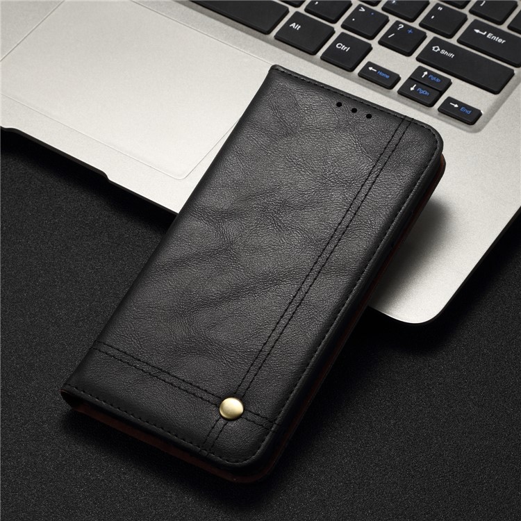 Retro Style Crazy Horse Leather Wallet Case for Xiaomi Mi CC9 / Mi CC9 Meitu Edition - Black-7