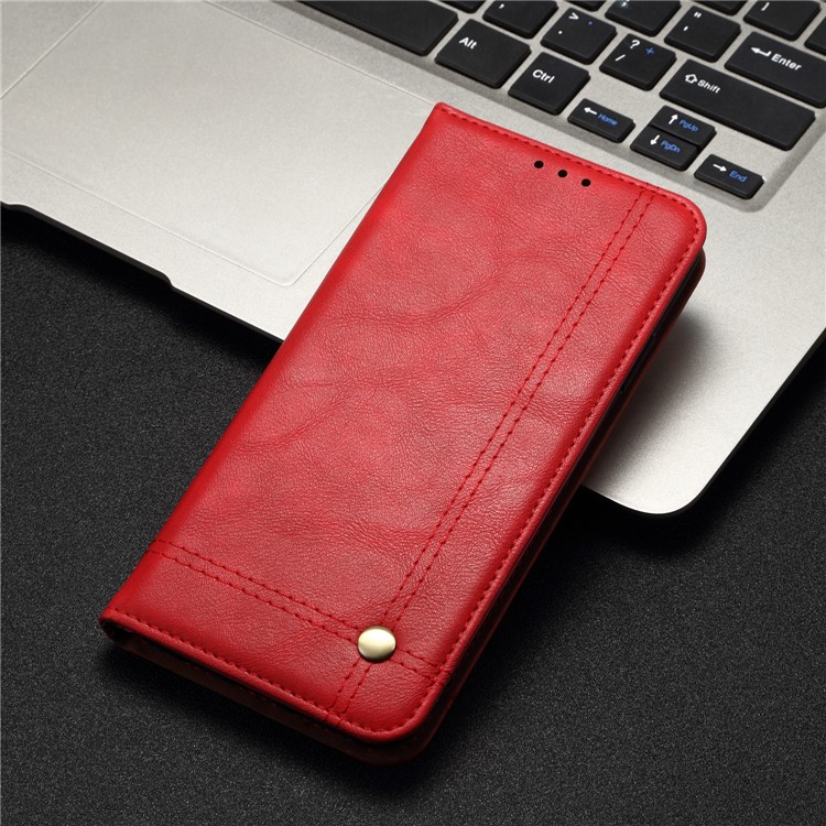 Retro Style Crazy Horse Leather Wallet Case for Xiaomi Mi CC9 / Mi CC9 Meitu Edition/ Mi 9 Lite - Red-7