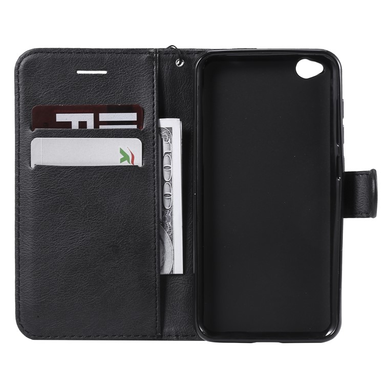 Leather Stand Case with Card Slots for Xiaomi Redmi Go - Black-4