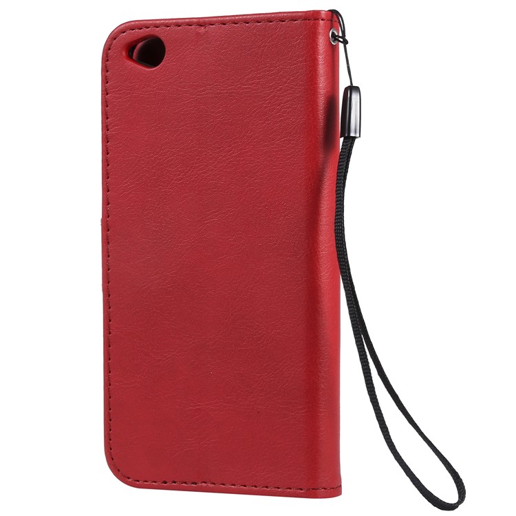 Leather Stand Case with Card Slots for Xiaomi Redmi Go - Red-3