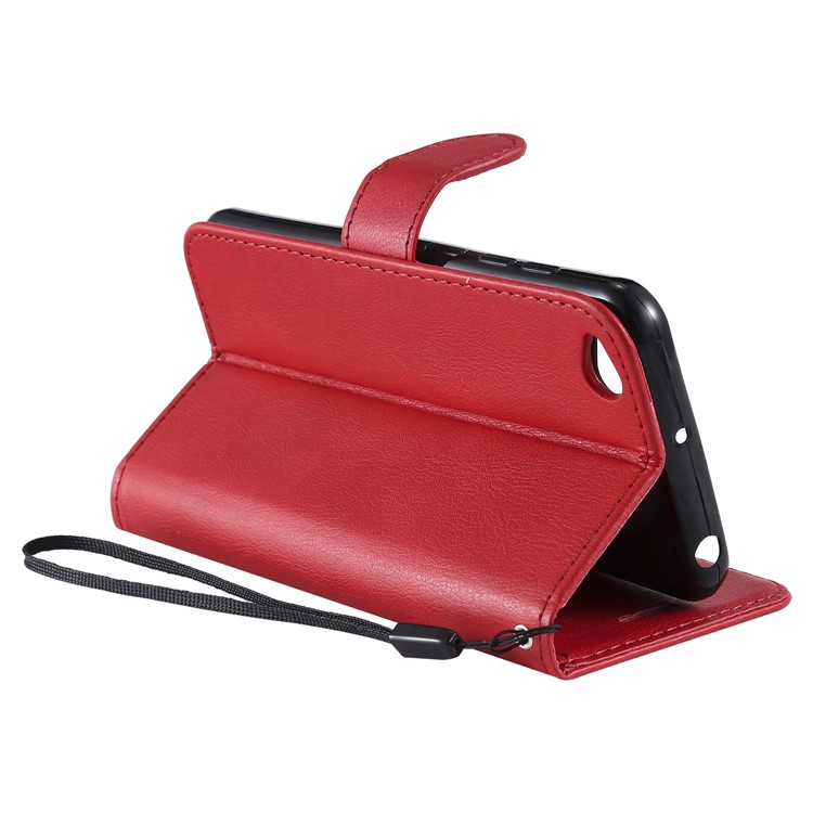 Leather Stand Case with Card Slots for Xiaomi Redmi Go - Red-5