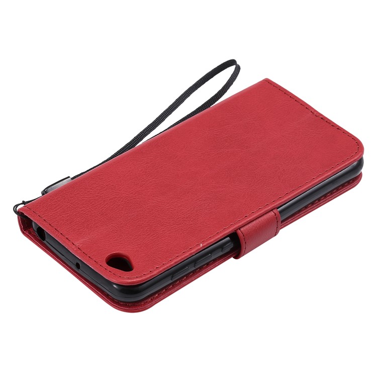 Leather Stand Case with Card Slots for Xiaomi Redmi Go - Red-8
