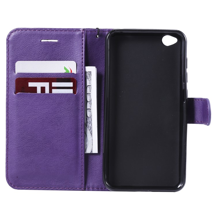 Leather Stand Case with Card Slots for Xiaomi Redmi Go - Purple-4