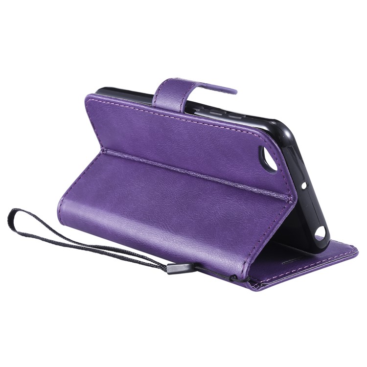 Leather Stand Case with Card Slots for Xiaomi Redmi Go - Purple-5