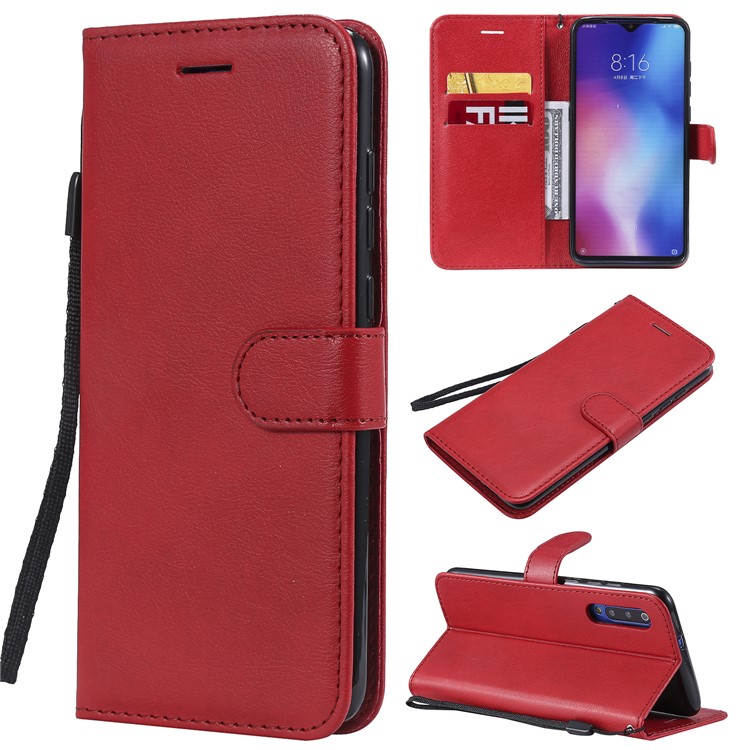Wallet Leather Phone Case for Xiaomi Mi 9 - Red-1