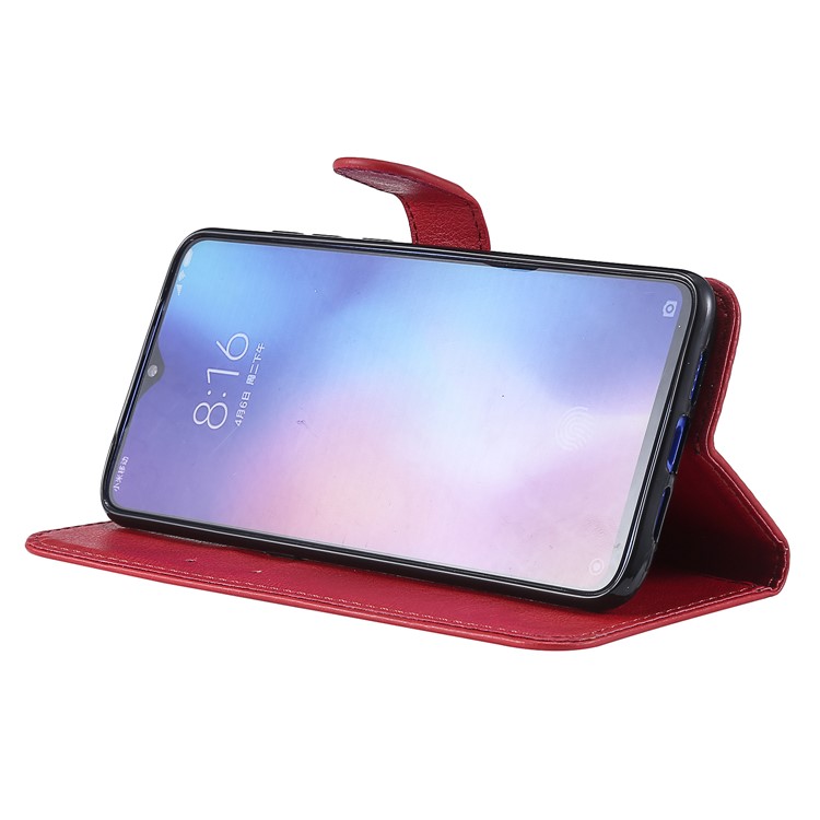 Wallet Leather Phone Case for Xiaomi Mi 9 - Red-8