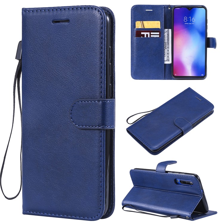 Wallet Leather Phone Case for Xiaomi Mi 9 - Blue-1