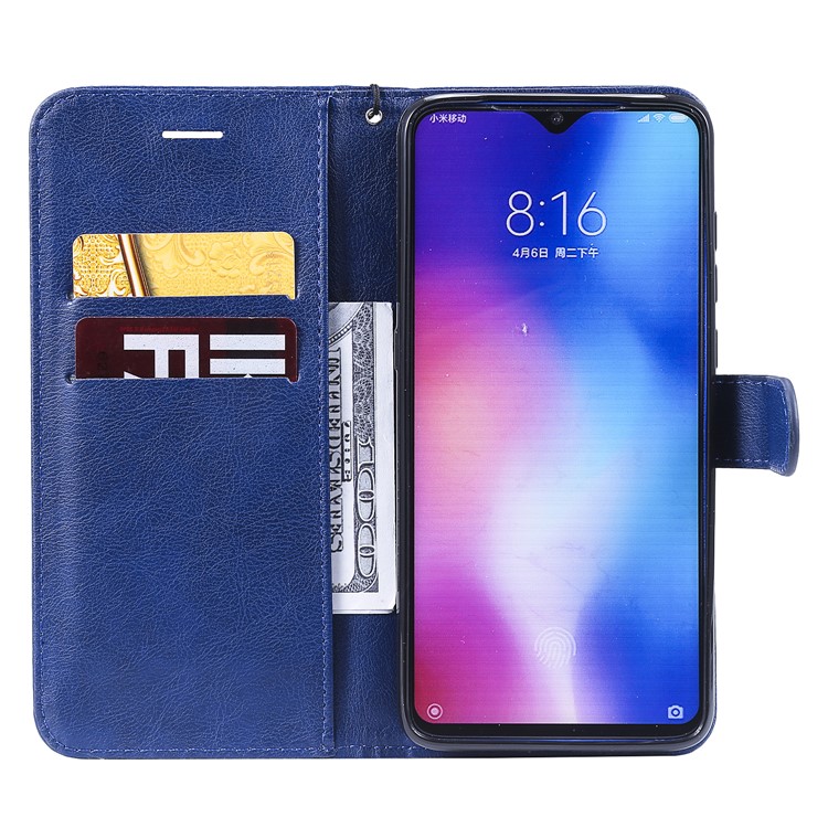 Wallet Leather Phone Case for Xiaomi Mi 9 - Blue-4