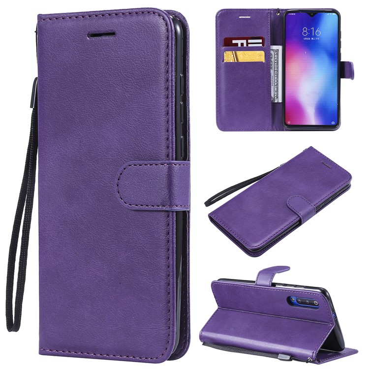 Wallet Leather Phone Case for Xiaomi Mi 9 - Purple-1