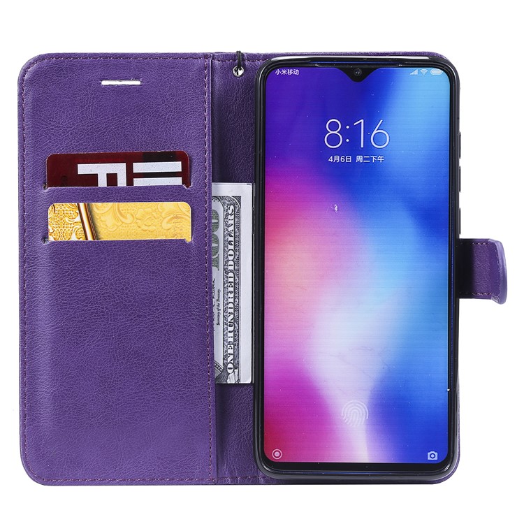Wallet Leather Phone Case for Xiaomi Mi 9 - Purple-4