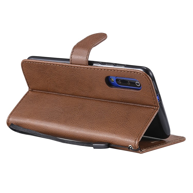 Wallet Leather Phone Case for Xiaomi Mi 9 - Brown-7