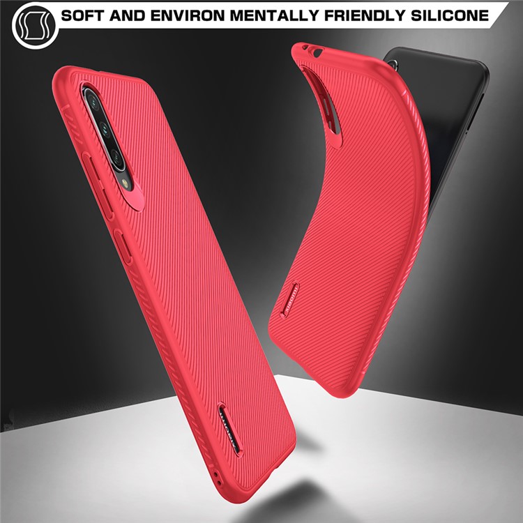 Jazz Series Twill Texture TPU Phone Shell for Xiaomi Mi CC9e/A3 - Red-3