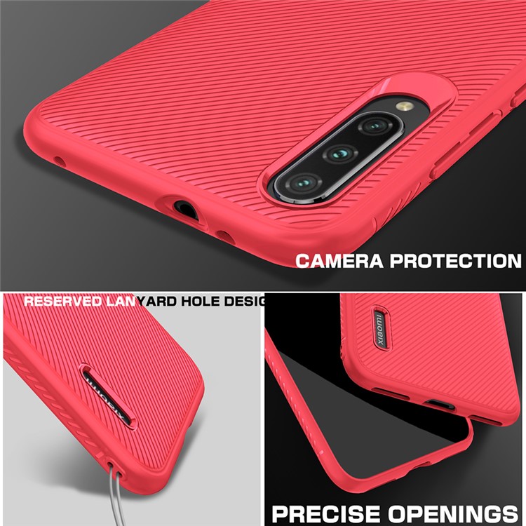 Jazz Series Twill Texture TPU Phone Shell for Xiaomi Mi CC9e/A3 - Red-4
