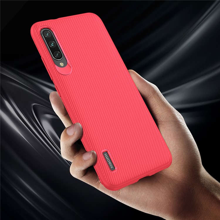 Jazz Series Twill Texture TPU Phone Shell for Xiaomi Mi CC9e/A3 - Red-5