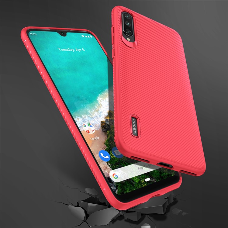 Jazz Series Twill Texture TPU Phone Shell for Xiaomi Mi CC9e/A3 - Red-6