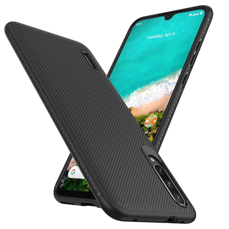 Jazz Series Twill Texture TPU Phone Shell for Xiaomi Mi CC9e/A3 - Black-1