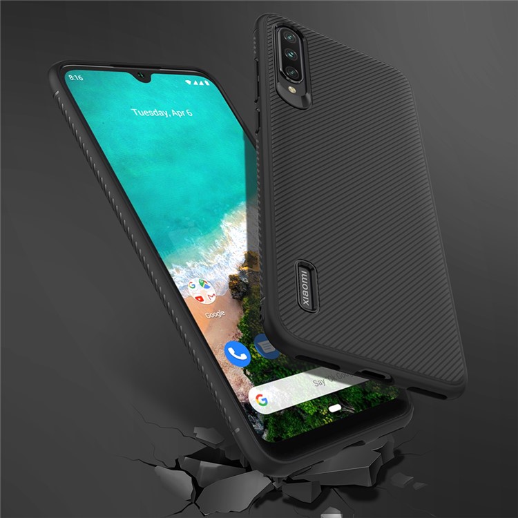 Jazz Series Twill Texture TPU Phone Shell for Xiaomi Mi CC9e/A3 - Black-6