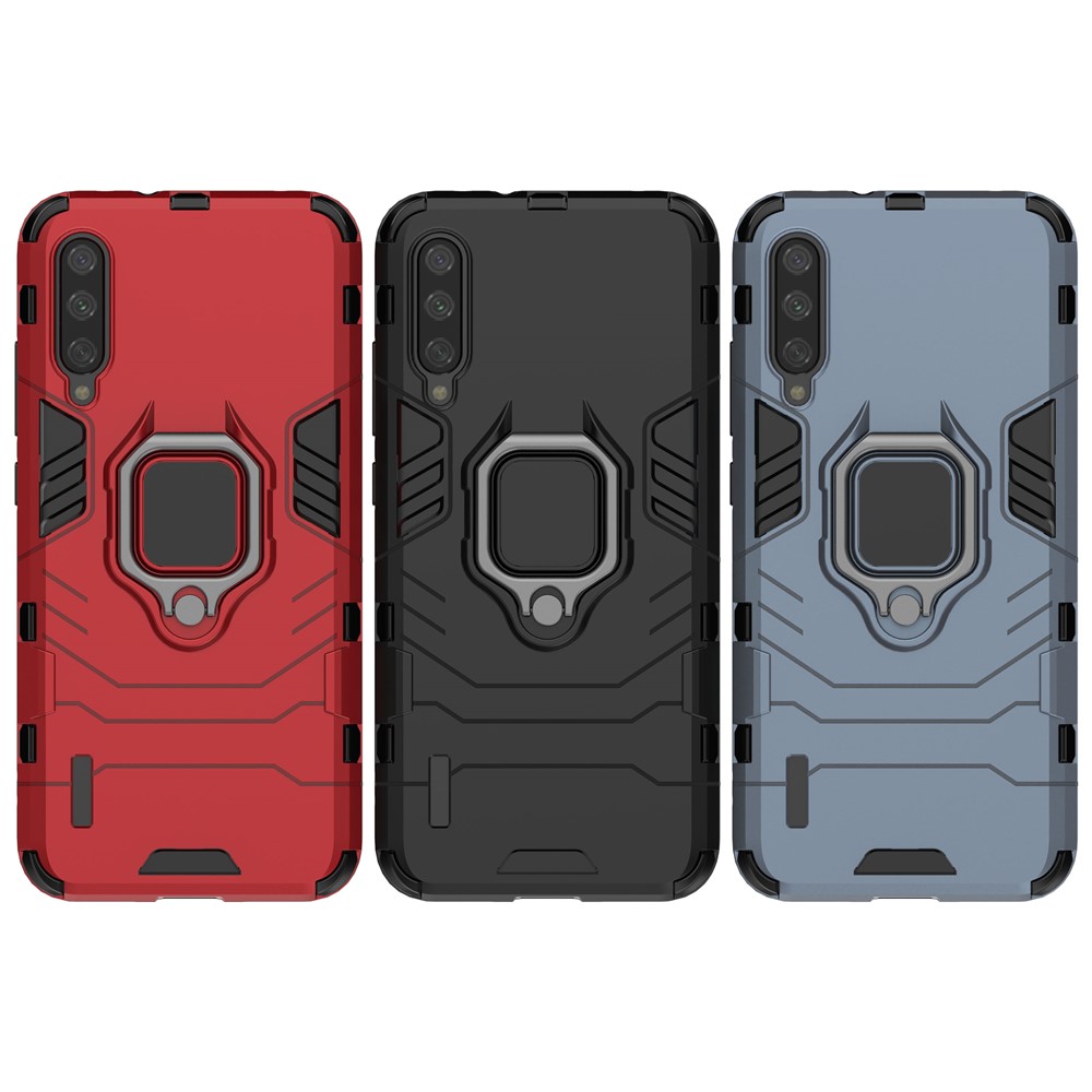 Plastic + TPU Hybrid Case Avec Kickstand Pour Xiaomi Mi Cc9e / mi A3 - le Noir