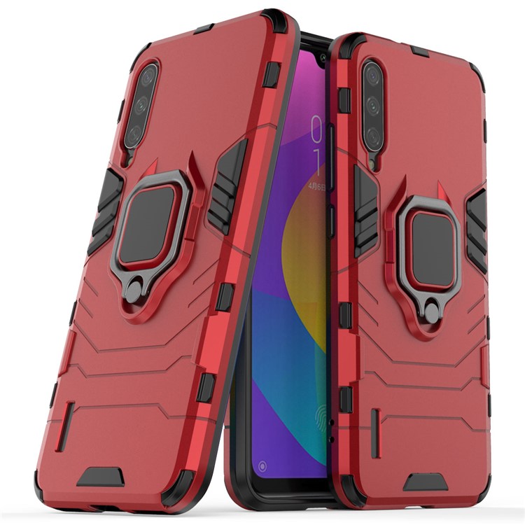 Coque Hybride Plastique + TPU Avec Béquille Pour Xiaomi Mi Cc9e / Mi A3 - Rouge-1