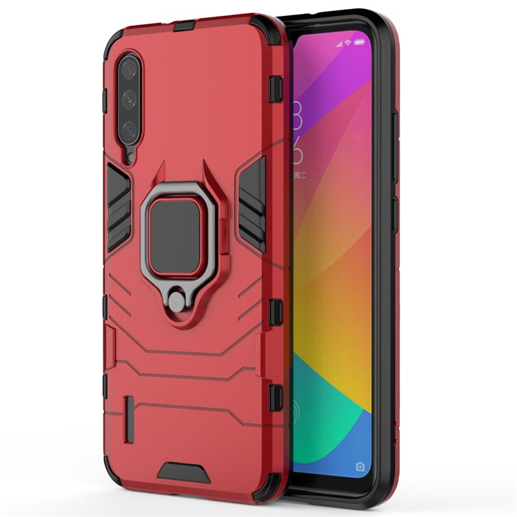 Coque Hybride Plastique + TPU Avec Béquille Pour Xiaomi Mi Cc9e / Mi A3 - Rouge-2
