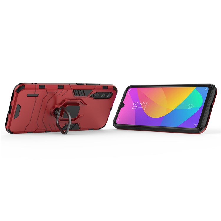 Coque Hybride Plastique + TPU Avec Béquille Pour Xiaomi Mi Cc9e / Mi A3 - Rouge-4