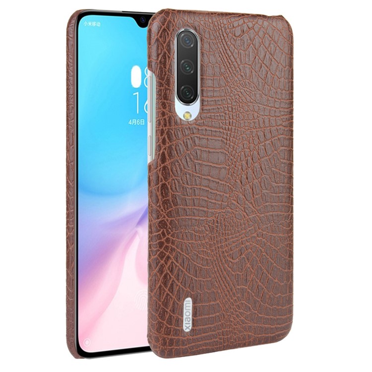 Crocodile Skin PU Leather Coated PC Case for Xiaomi Mi CC9e / Mi A3 - Brown-1