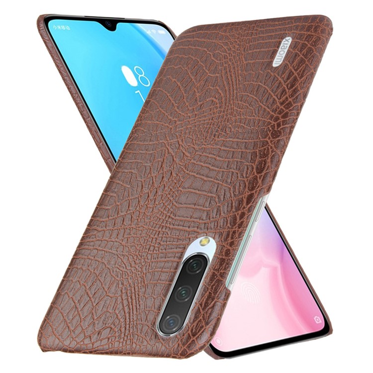 Crocodile Skin PU Leather Coated PC Case for Xiaomi Mi CC9e / Mi A3 - Brown-2