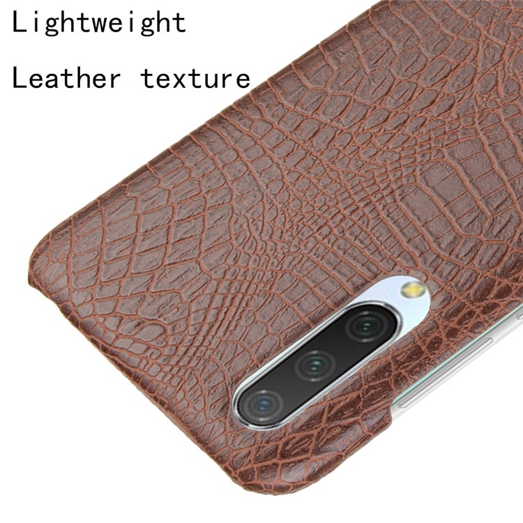 Crocodile Skin PU Leather Coated PC Case for Xiaomi Mi CC9e / Mi A3 - Brown-4