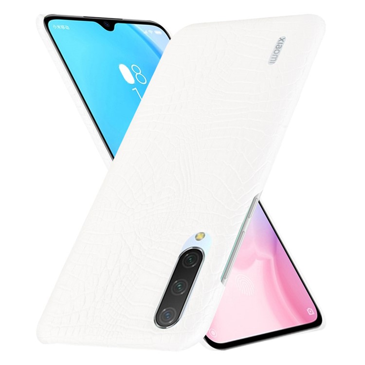 Crocodile Skin PU Leather Coated PC Case for Xiaomi Mi CC9e / Mi A3 - White-2