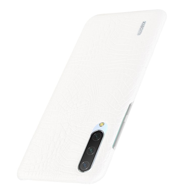 Crocodile Skin PU Leather Coated PC Case for Xiaomi Mi CC9e / Mi A3 - White-3