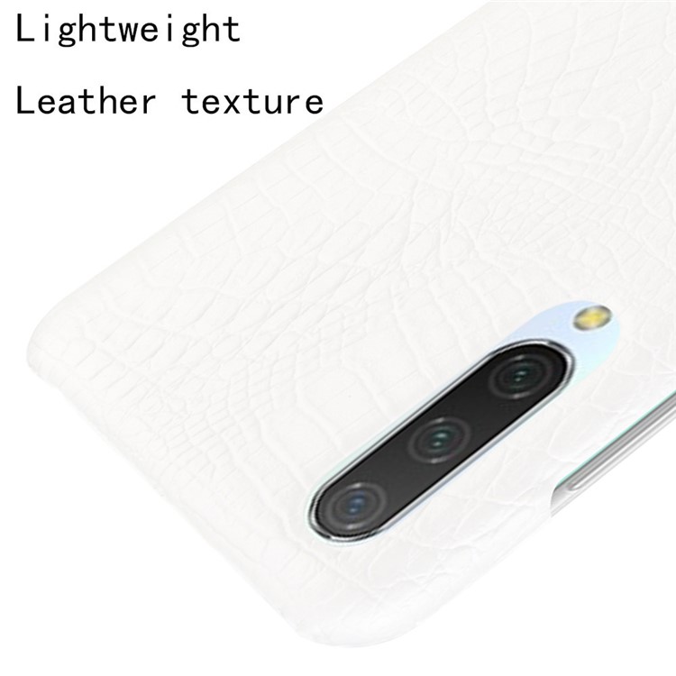 Crocodile Skin PU Leather Coated PC Case for Xiaomi Mi CC9e / Mi A3 - White-4