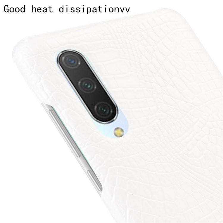 Crocodile Skin PU Leather Coated PC Case for Xiaomi Mi CC9e / Mi A3 - White-5