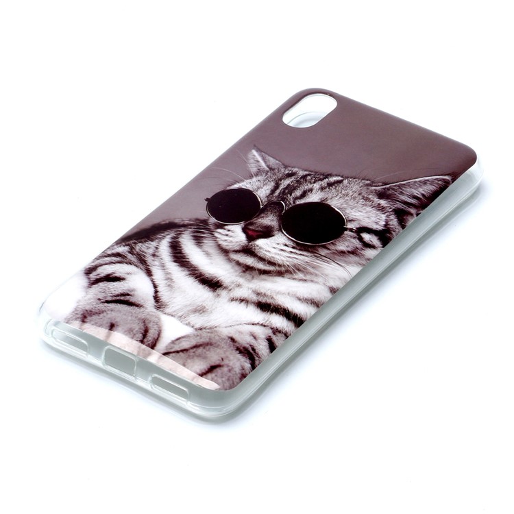 Pattern Printing IMD TPU Case for Xiaomi Redmi 7A - Cat Wearing Glasses-3