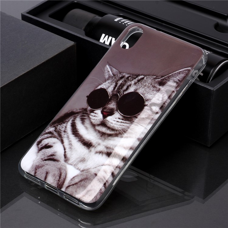 Pattern Printing IMD TPU Case for Xiaomi Redmi 7A - Cat Wearing Glasses-5