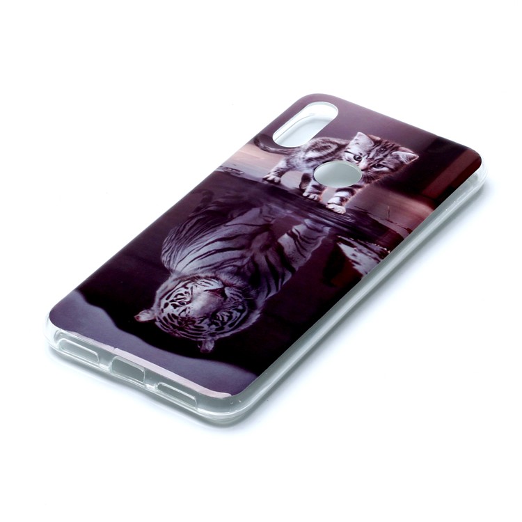 Pattern Printing IMD TPU Protective Cell Phone Casing for Xiaomi Redmi Note 7 / Note 7 Pro (India) / Note 7S - Cat and Tiger-3