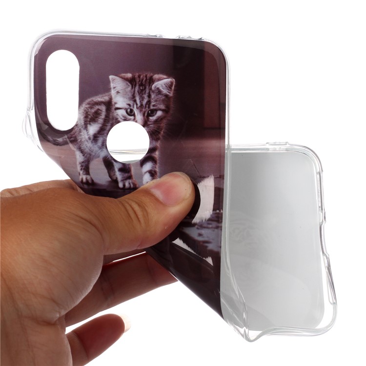 Stampa Motivi IMD TPU Protective Cellulare Involucro Per Xiaomi Redmi Note 7 / Nota 7 Pro (India) / Nota 7s - Gatto e Tigre