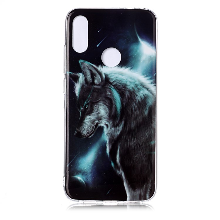 Pattern Printing IMD TPU Protective Cell Phone Casing for Xiaomi Redmi Note 7 / Note 7 Pro (India) / Note 7S - Wolf-2