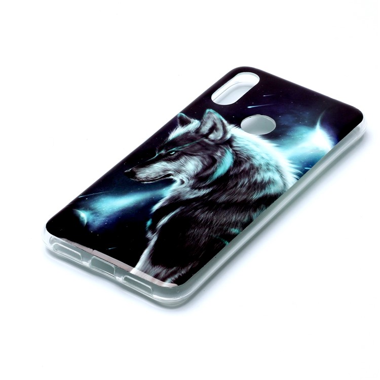 Pattern Printing IMD TPU Protective Cell Phone Casing for Xiaomi Redmi Note 7 / Note 7 Pro (India) / Note 7S - Wolf-3