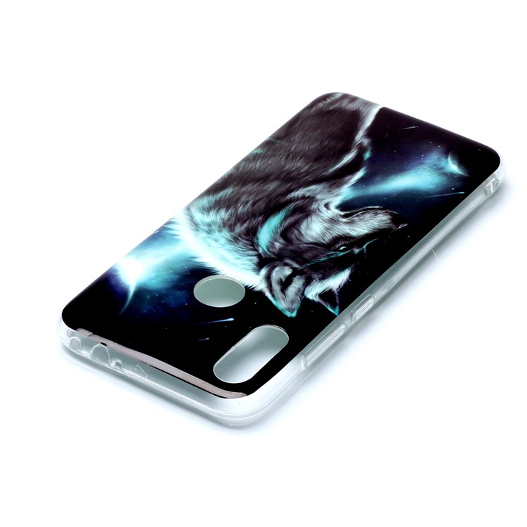 Pattern Printing IMD TPU Protective Cell Phone Casing for Xiaomi Redmi Note 7 / Note 7 Pro (India) / Note 7S - Wolf-4