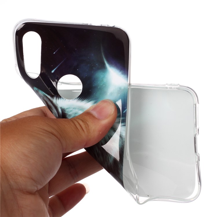 Pattern Printing IMD TPU Protective Cell Phone Casing for Xiaomi Redmi Note 7 / Note 7 Pro (India) / Note 7S - Wolf-6