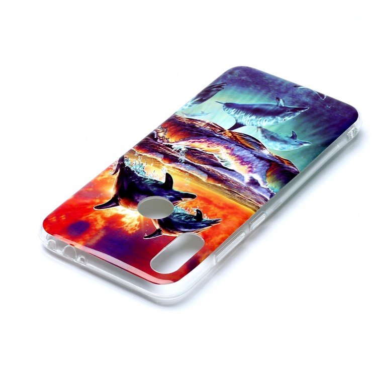 Pattern Printing IMD TPU Protective Cell Phone Casing for Xiaomi Redmi Note 7 / Note 7 Pro (India) / Note 7S - Dolphins-4