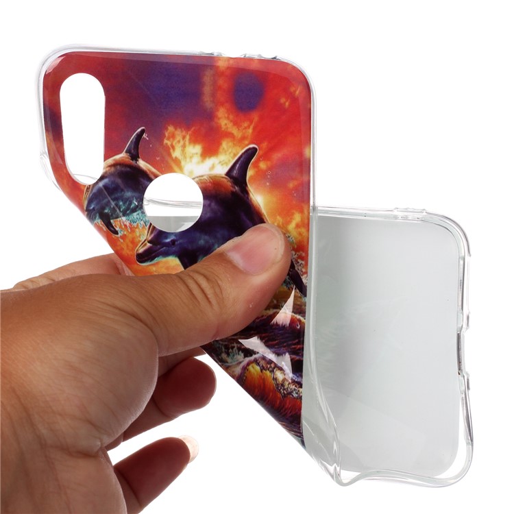 Pattern Printing IMD TPU Protective Cell Phone Casing for Xiaomi Redmi Note 7 / Note 7 Pro (India) / Note 7S - Dolphins-6