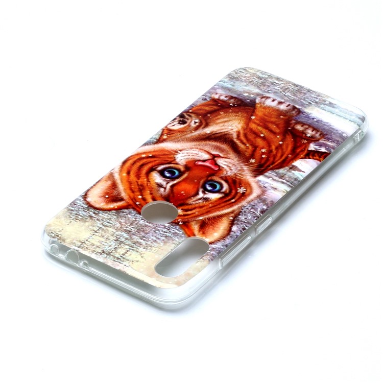Pattern Printing IMD TPU Protective Cell Phone Casing for Xiaomi Redmi Note 7 / Note 7 Pro (India) / Note 7S - Tiger-4