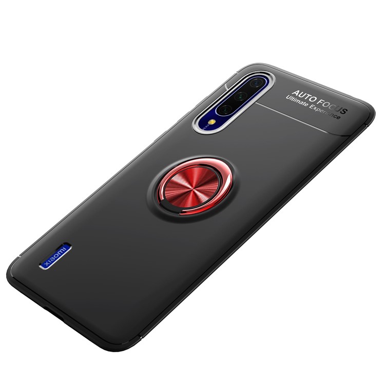 Finger Ring Built-in Metal Sheet Kickstand TPU Cell Phone Case for Xiaomi Mi 9 Lite/ Mi CC9/ Mi CC9 Meitu Edition - Black / Red-2
