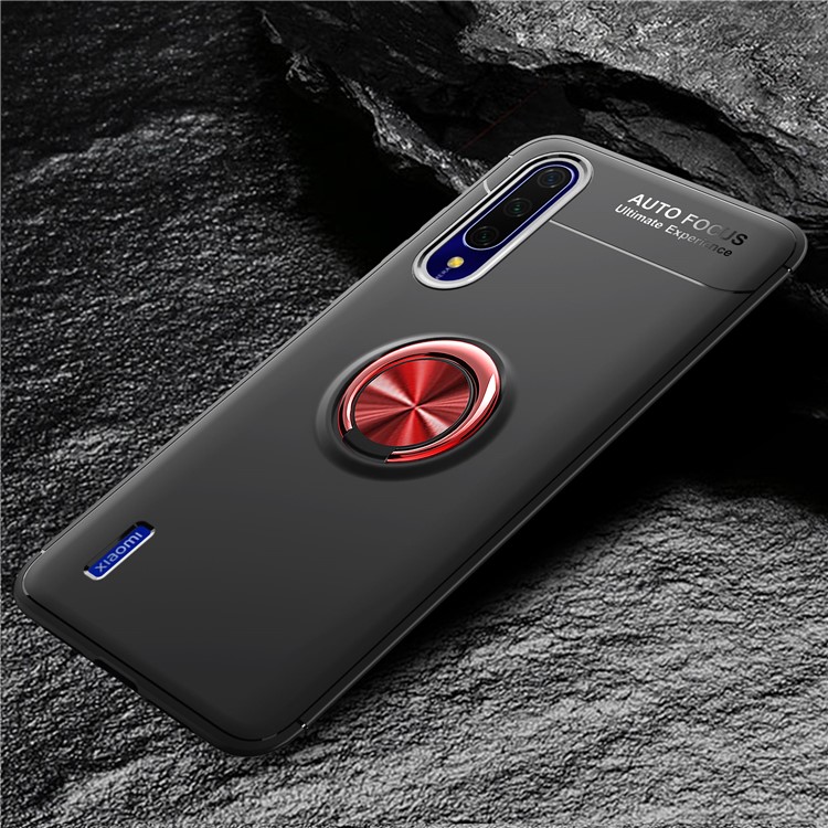 Finger Ring Built-in Metal Sheet Kickstand TPU Cell Phone Case for Xiaomi Mi 9 Lite/ Mi CC9/ Mi CC9 Meitu Edition - Black / Red-3