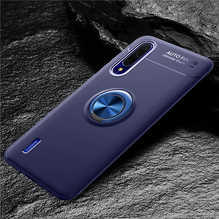 Finger Ring Built-in Metal Sheet Kickstand TPU Cell Phone Case for Xiaomi Mi 9 Lite/ Mi CC9/ Mi CC9 Meitu Edition - Blue-3