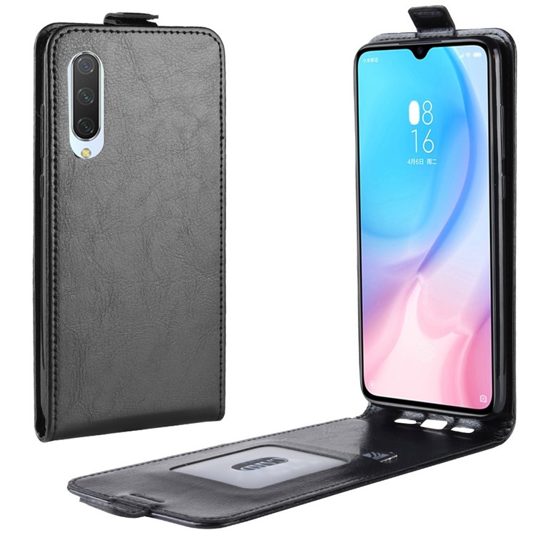 Crazy Horse Skin Vertical Flip Leather Mobile Phone Shell for Xiaomi Mi CC9 / Mi CC9 Meitu Edition/ Mi 9 Lite - Black-1